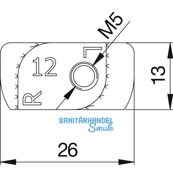 Hammerkopfmutter AL-Office-H-XL f. 10-12mm Glas