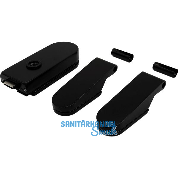 Beschlagsgarnitur Studio Rondo unversperrbar, Alu schwarz matt RAL 9005 (10.101)