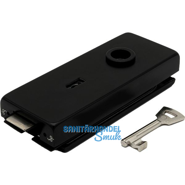Schloss Studio Classic BB m. 2 Schl�sseln,Glas 8 mm,schwarz matt RAL9005(10.004)