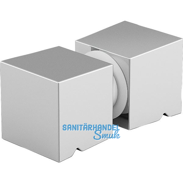 DORMA-Glas Duscht�rknopf eckig, 32 x 32 mm, Aluminium glanzverchromt