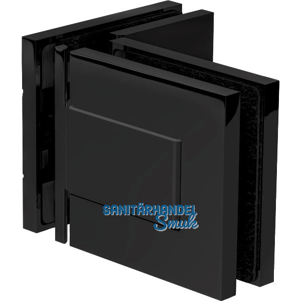 DORMA-Glas Duscht�rband MORANO S1 90� Glas-Glas, Messing schwarz matt RAL 9005