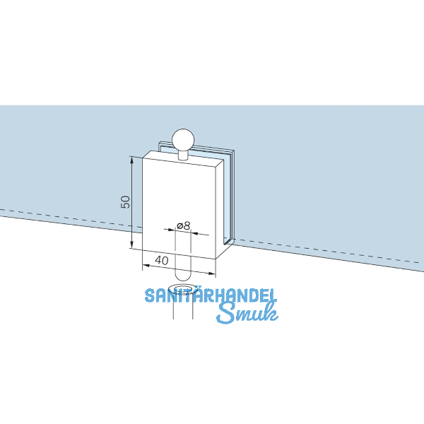 DORMA-Glas �berschubfeststellriegel mit Bodenbuchse, Edelstahl-Effekt(12.301)
