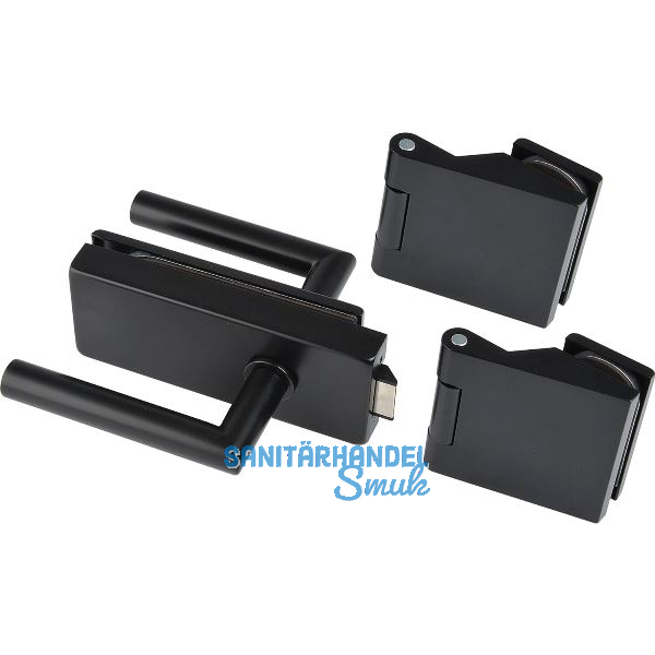 Beschlagsgarnitur Classic, unversperrbar, Aluminium schwarz RAL 9005