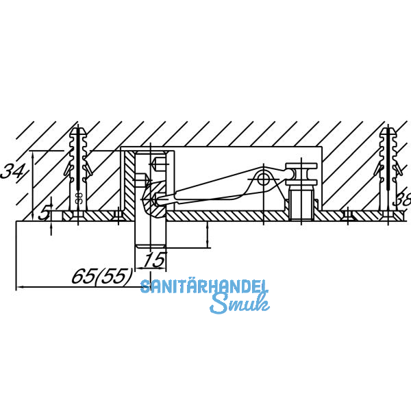 DORMA-Glas Oberes Lager PT 21 m. hochdrehbarem Bolzen �15mm,silber elox.(01.118)