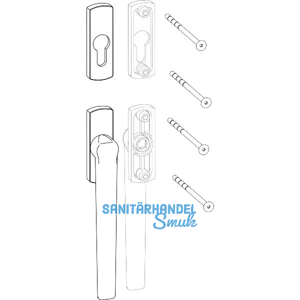 HAUTAU ATRIUM HKS Drehgriff 201 EG-PZ au�en, Einlassgetriebe, wei� RAL 9016