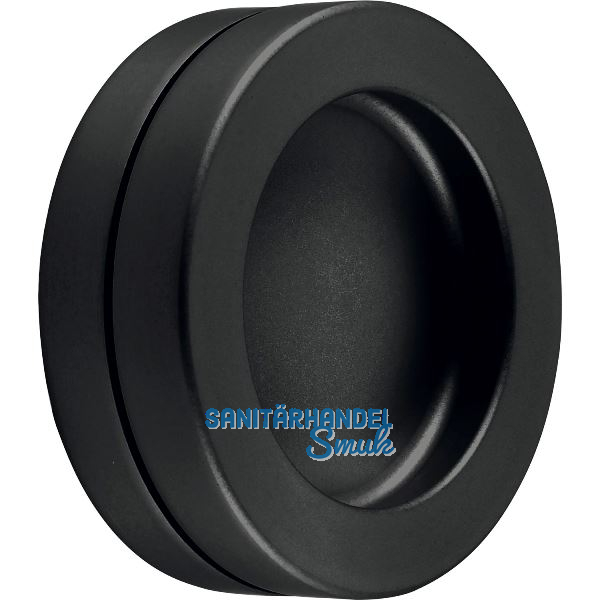 Schiebet�rmuschelpaar selbstklebend, � 65mm, Aluminium schwarz matt