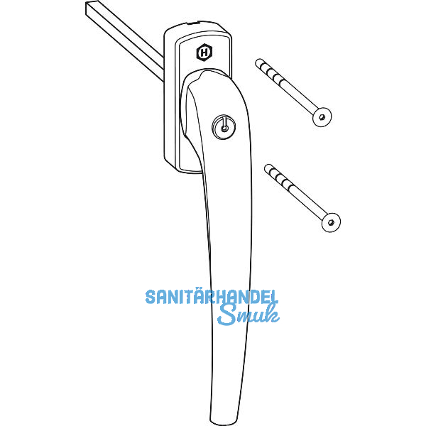 HAUTAU ATRIUM HKS Drehgriff 201 EG-S, Einlassgetriebe sperrbar, Alu wei� RAL9016
