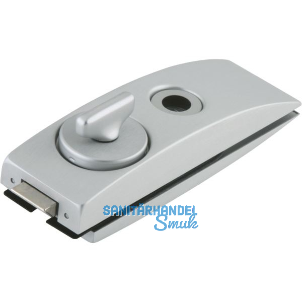 Schloss Studio Arcos WC m. Riegelolive, Glas 8 mm, silber eloxiert (24.206)