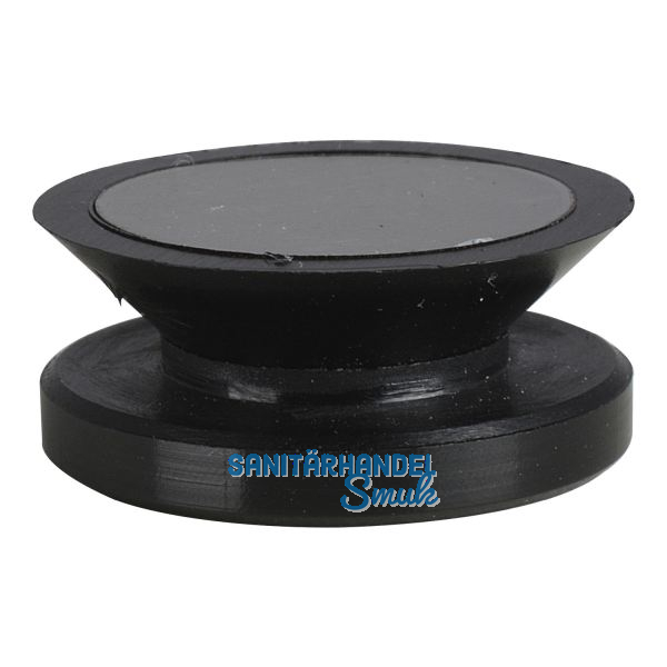 Glaspunkthalter Mini, 20 mm, 6 - 8 mm Glas,Kunststoff schwarz/Kappe Edelstahl