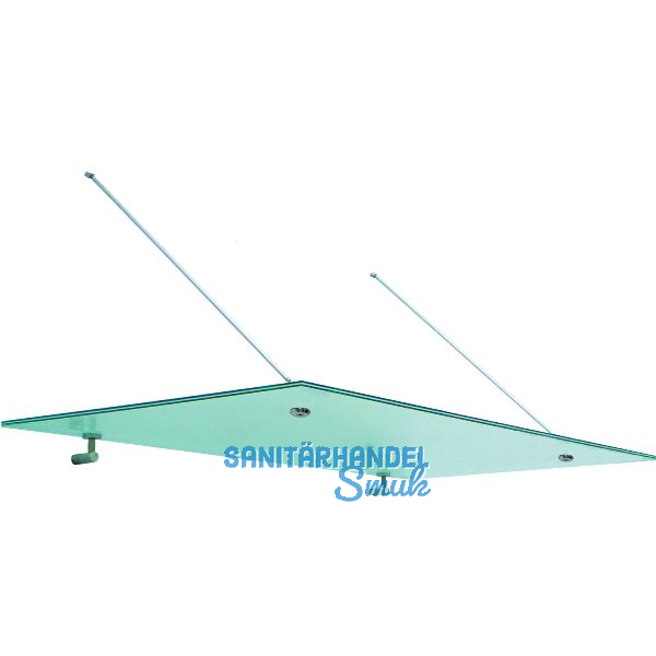 Glasvordachset komplett AL-Sky Light mit Glas 1300 x 1000 mm, Edelstahl