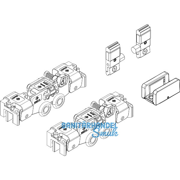 DORMA-Glas Muto 80 Beschlagset Glas 8-13,5 mm ohne Laufschiene Edelstahl-Effekt