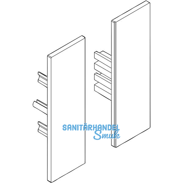 DORMA-Glas Muto 80 Abdeckkappen Seitenteilprofil Aluminium silber eloxiert
