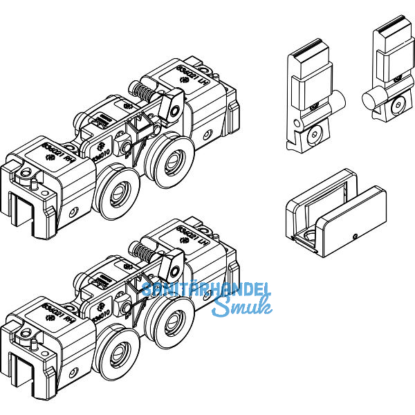 DORMA-Glas Muto 150 Beschlagset Glas 8-13,5 mm ohne Laufschiene Edelstahl-Effekt