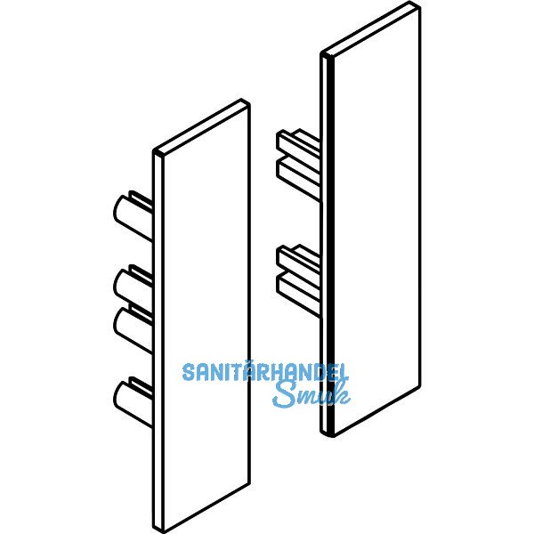 DORMA-Glas Muto 150 Abdeckkappen Seitenteilprofil Edelstahl-Effekt