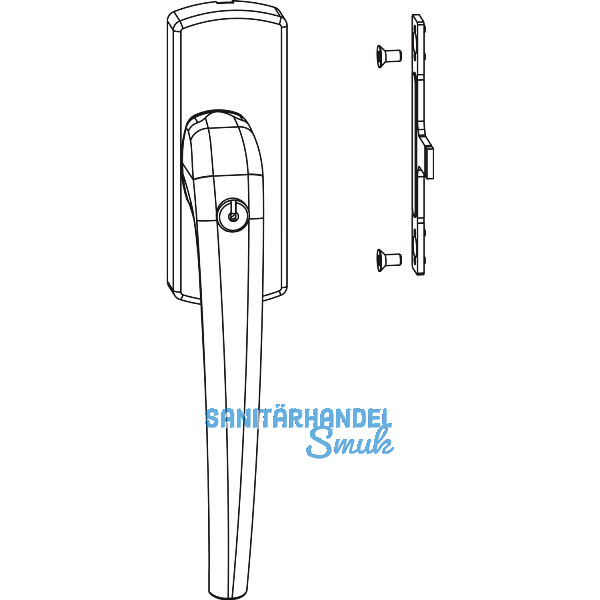 MACO SKB-Z Drehgriff sperrbar f�r Aufsatzgetriebe, rechts, Alu silber eloxiert