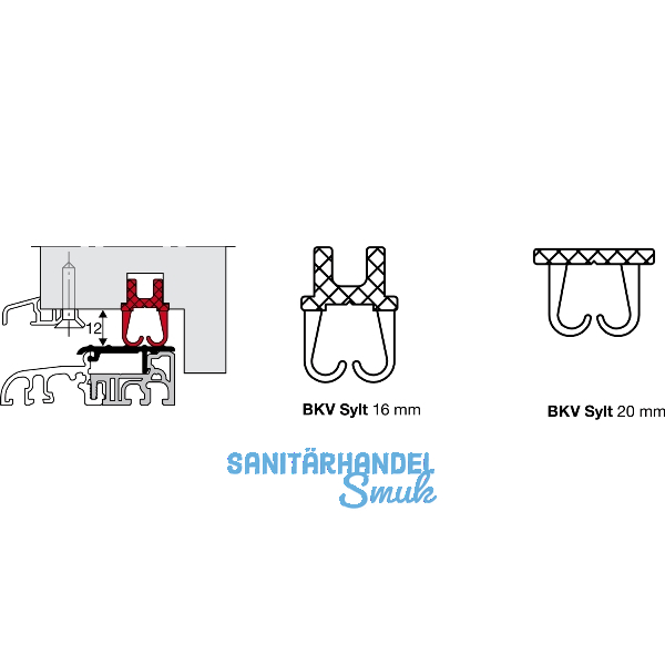 Auflaufdichtung Sylt, 20 mm, schwarz zu 4 Meter