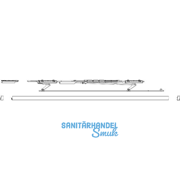 MACO PAS Gleitscheren-Set, Abdeckschiene 13 mm, bronze, FFB 750-900 mm, links
