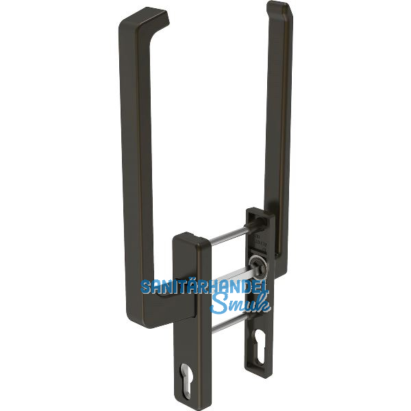 GU-966 PSK mZ Drehgriffgarnitur DIRIGENT innen/au�en flach, mit PZ, dunkelbraun