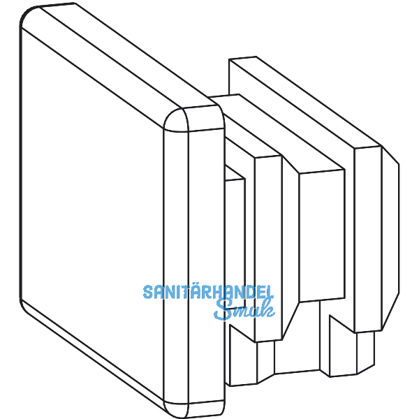 GU-966 Endkappe f�r F�hrungsschiene oben P1225, Kunststoff wei� RAL9016