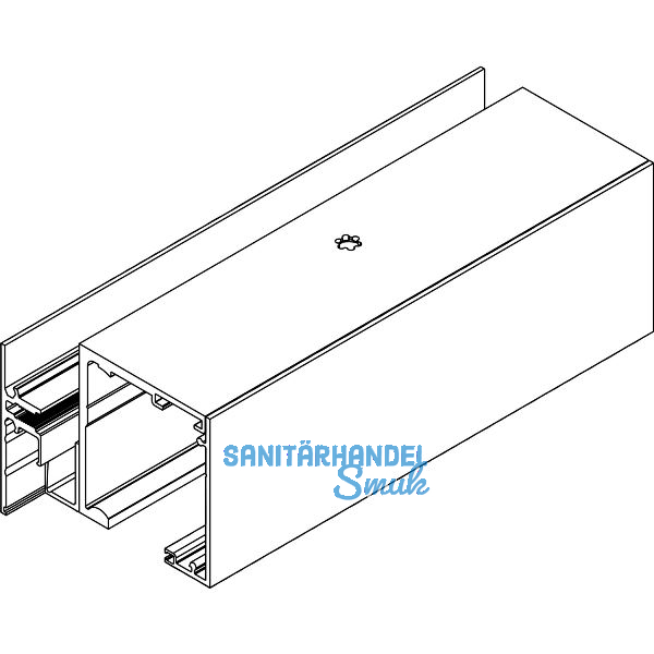 DORMA-Glas Muto 150 Seitenteilprofil auf Ma� Glas 8-13,5 mm Edelstahl-Effekt