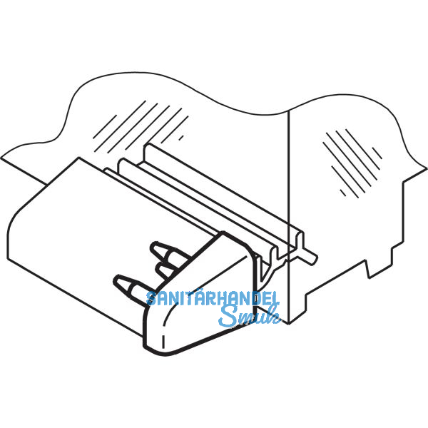Endkappe zu Wetterschenkel, Kunststoff grau RAL 7004