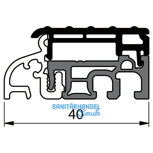 Balkont�rschwelle EIFEL TB-40, 6000 mm, silber eloxiert/grau