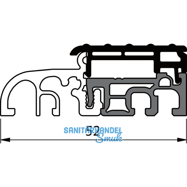 Balkont�rschwelle EIFEL TB-52, 6000 mm, silber eloxiert/grau