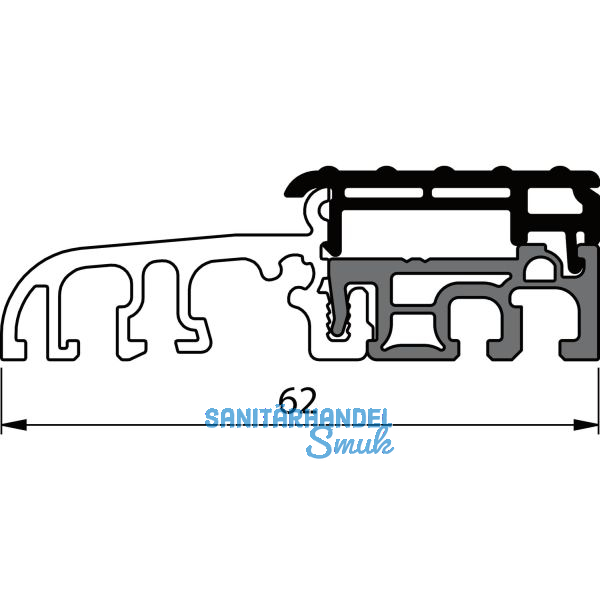 Balkont�rschwelle EIFEL TB-62, 6000 mm, silber eloxiert/grau