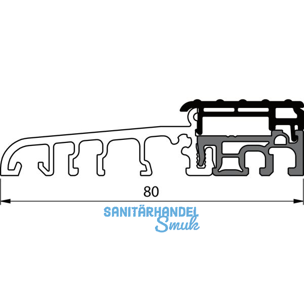Balkont�rschwelle EIFEL TB-80, 6000 mm, silber eloxiert/grau