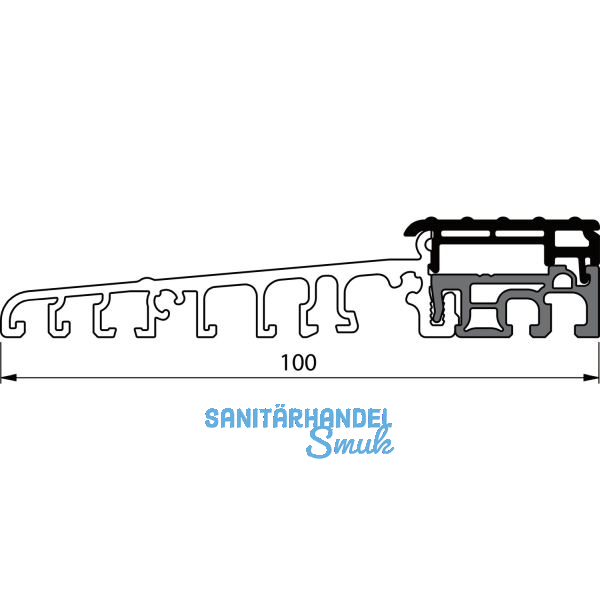 Balkont�rschwelle EIFEL TB-100, 6000 mm, silber eloxiert/grau