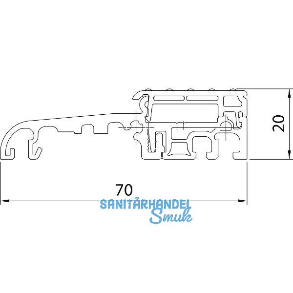 Balkont�rschwelle EIFEL TB-70, 6000 mm, silber eloxiert/schwarz