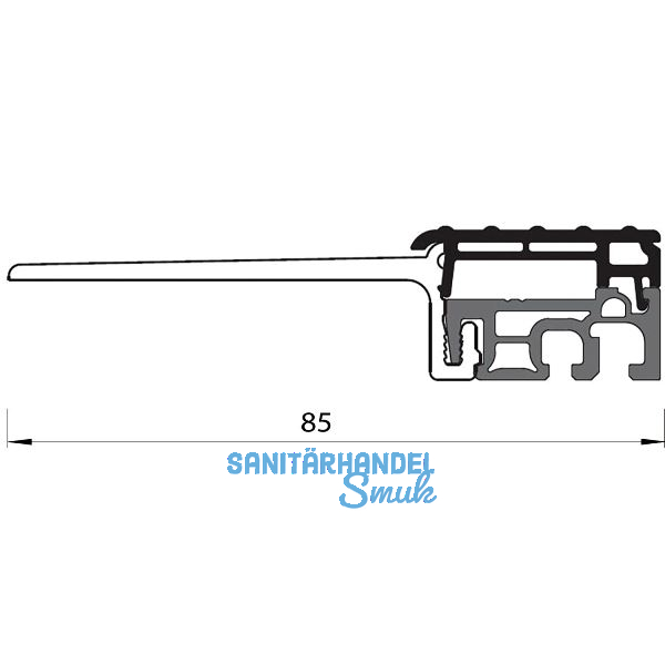 Balkont�rschwelle EIFEL RS 85 TB, 6000 mm, silber eloxiert/grau