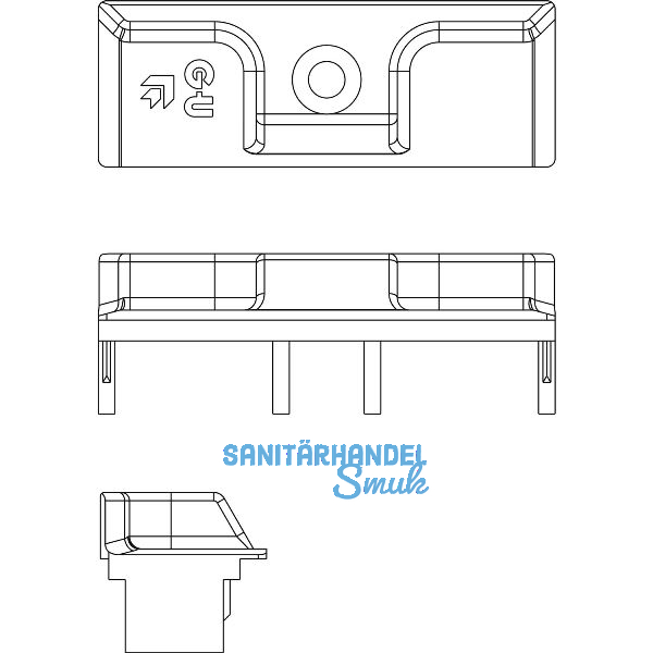 GU Schlie�platte, gegen�berliegende Beschlagsnut, 13V, silber
