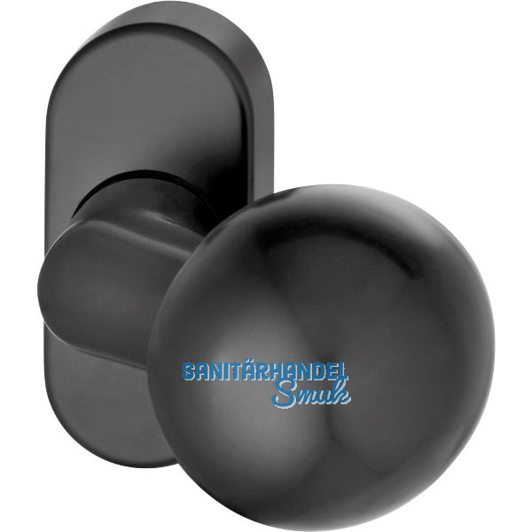 FSB T�rknopf 07 0846 auf Rosette, Gewinde M12, Aluminium schwarz matt