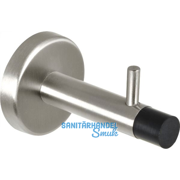 Wandt�rpuffer mit Haken, L�nge 82 mm, Edelstahl matt