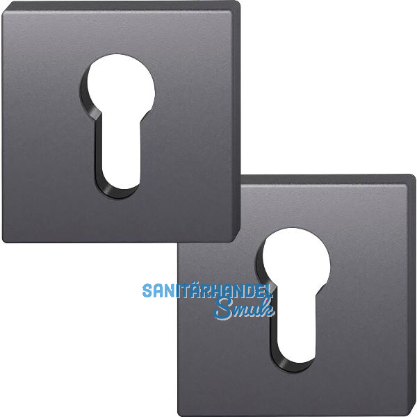 FSB Zylinderrosette quadratisch 12 1704 00010 ASL, Aluminium schwarz matt