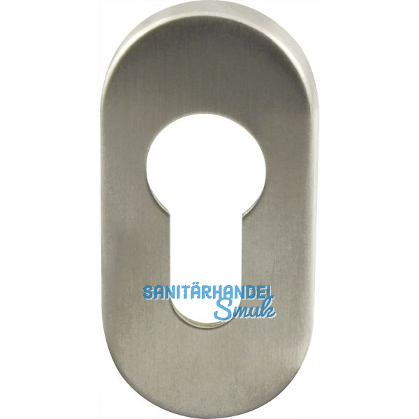 Zylinderrosette PZ oval, Edelstahl matt