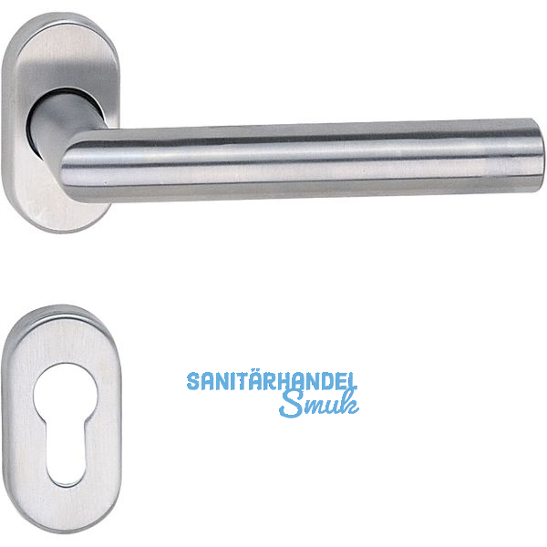 Dr�ckergarnitur RIGA - auf ovaler Rosette PZ, Edelstahl matt