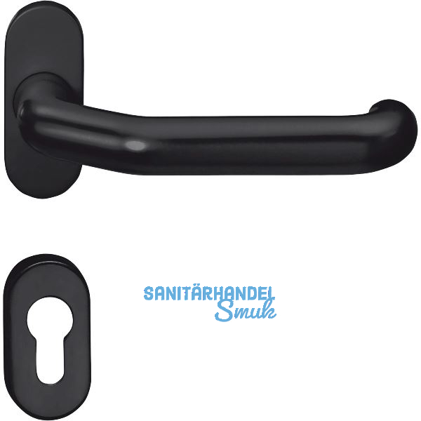 Dr�ckergarnitur MARCO auf ovaler Rosette PZ, Edelstahl schwarz