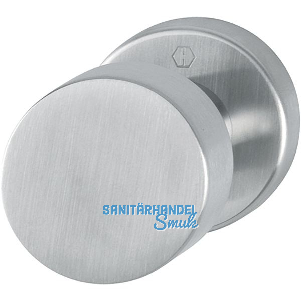 HOPPE T�rknopf Flachform - auf Rosette, � 52 fest, Wechselstift, Edelstahl matt