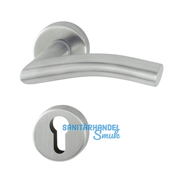 HOPPE Dr�ckergarnitur ANTWERPEN - auf Rosette PZ, 37 - 42, Edelstahl matt