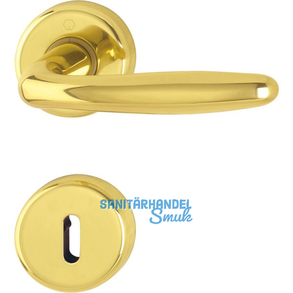 HOPPE Dr�ckergarnitur ROISSY - auf Rosette BB, Messing poliert lackiert