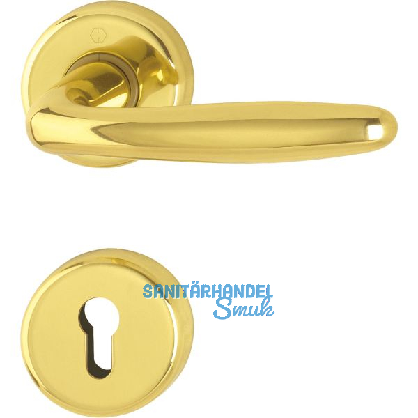 HOPPE Dr�ckergarnitur ROISSY - auf Rosette PZ, Messing poliert lackiert