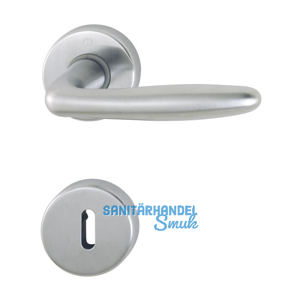 HOPPE Dr�ckergarnitur ROISSY - auf Rosette BB, Messing satiniert/verchromt matt