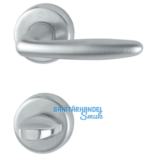 HOPPE Dr�ckergarnitur ROISSY - auf Rosette WC, Messing satiniert/verchromt matt