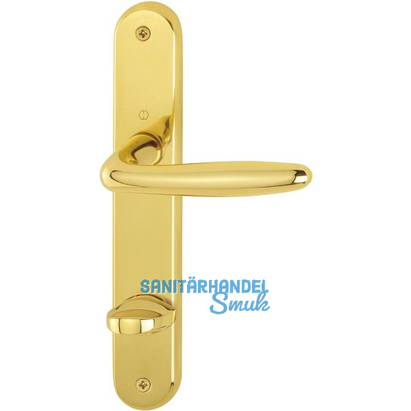 HOPPE Dr�ckergarnitur ROISSY - auf Schild WC 90, rechts, Messing poliert