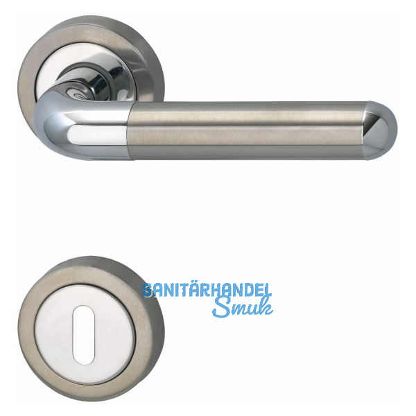 MARCHESI Dr�ckergarnitur ZEUS - auf Rosette BB, verchromt/Edelstahl matt