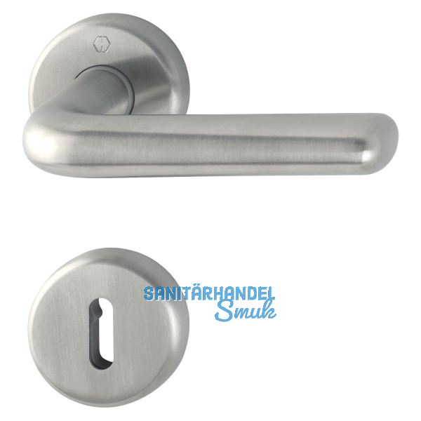 HOPPE Dr�ckergarnitur HELSINGBORG - auf Rosette BB, 37 - 42, Edelstahl matt