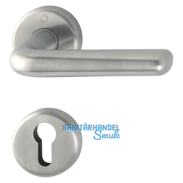 HOPPE Dr�ckergarnitur HELSINGBORG - auf Rosette PZ, 37 - 42, Edelstahl matt