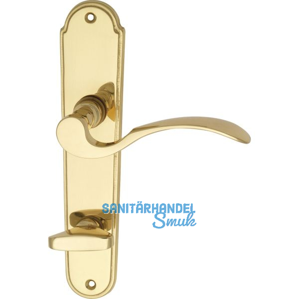 MARCHESI Dr�ckergarnitur L�FFELFORM/POSTHORN - auf Schild WC 90, Messing poliert